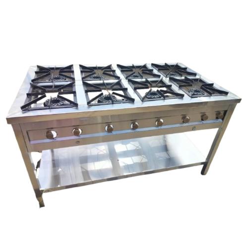 Stainless Steel Eight Burner Gas Cooker