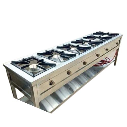 Stainless Steel Six Burner Gas Cooker