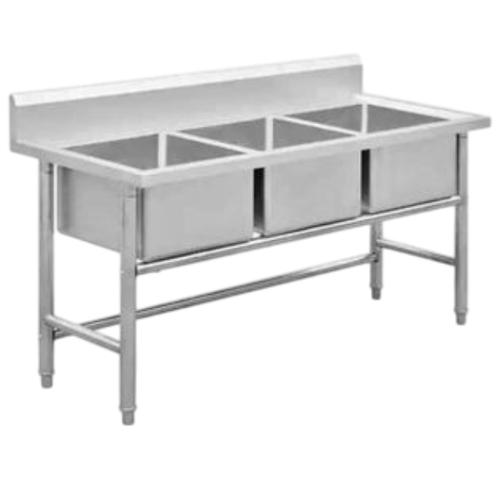 Stainless Steel Three Bowl Sink