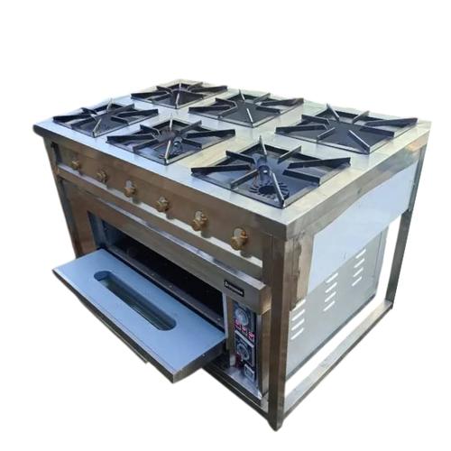 Stainless Steel Six Burner with Oven